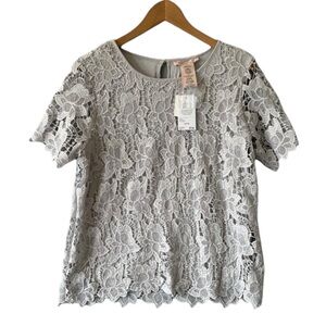 SOLD: NWT Philosophy Gray Lace Blouse Top